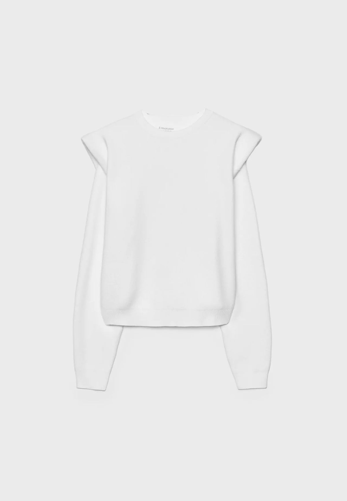 Dzianinowy sweter z poduszkami na ramionach