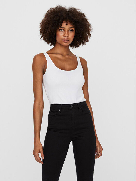 Vero Moda Top Maxi 10185110 Biały Regular Fit