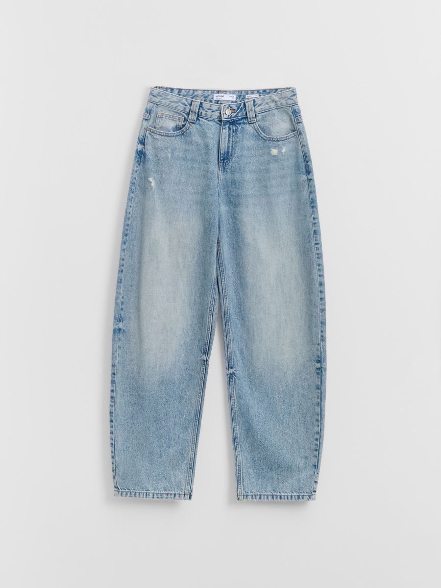 Jasnoniebieskie jeansy baggy barrel fit