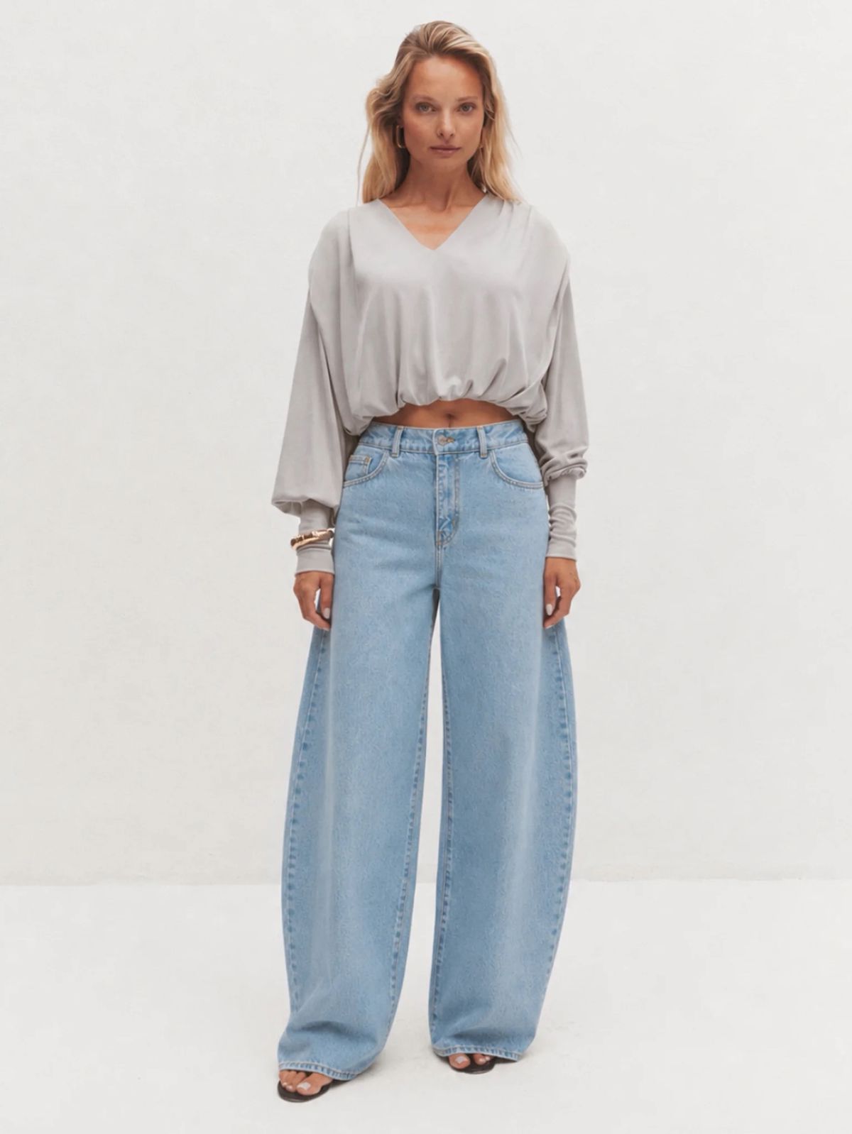Jeansy LOR Niebieski jasny Wide Leg - Le Collet