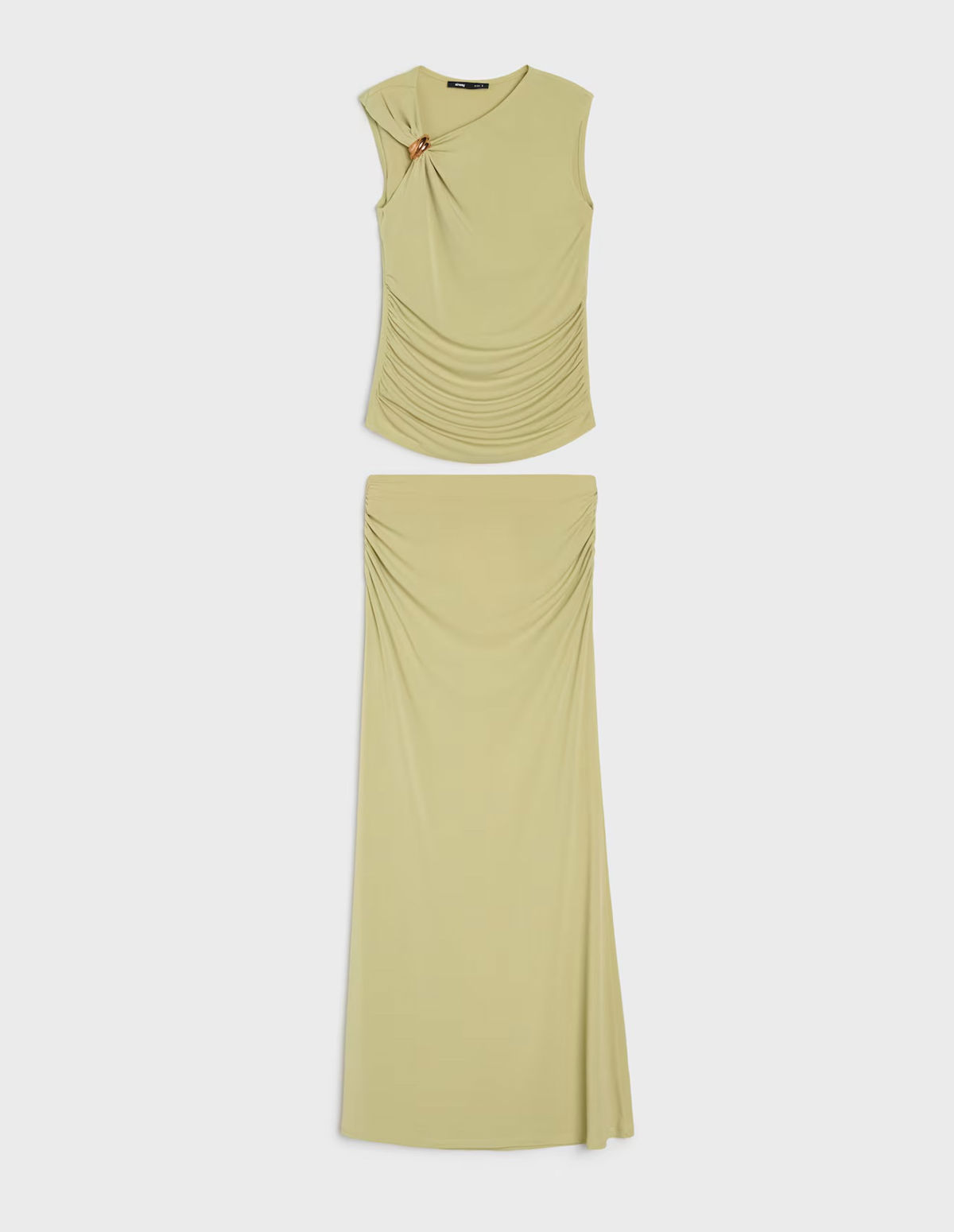 Komplet: drapowany top indolencja maxi 