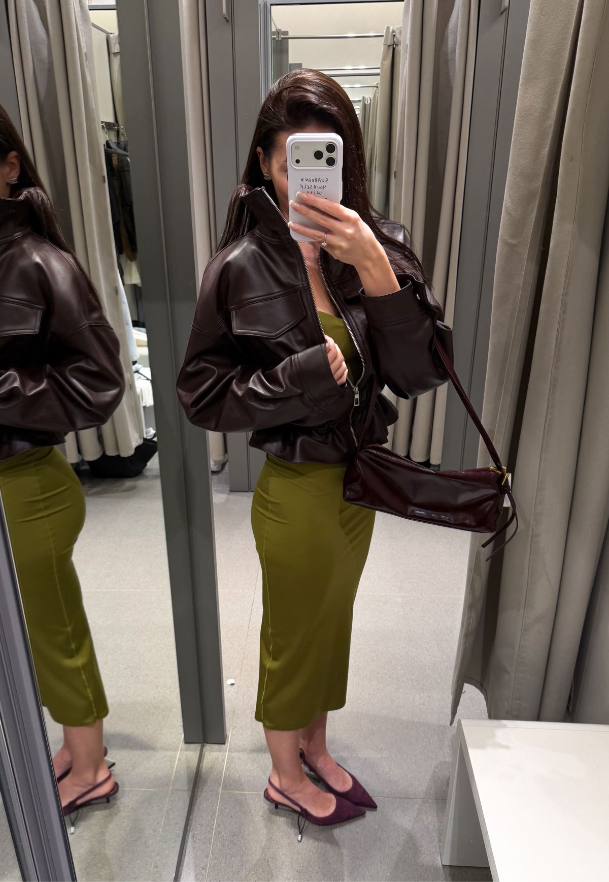 Burgundy & olive fall look